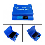 Trade Shop Traesio-tampone 2in1 Inchiostro Nero Blu Tasto Colore 2 Scomparti Portatile Per Timbro -