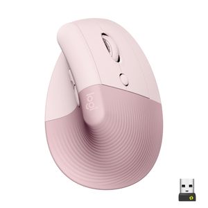 Logitech Lift Mouse Ergonomico Verticale, Senza Fili, Ricevitore Bluetooth o Logi Bolt USB, Clic Silenziosi, 4 Tasti