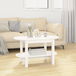 Tavolino da Salotto Bianco 80x45x45cm in Legno Massello di Pino