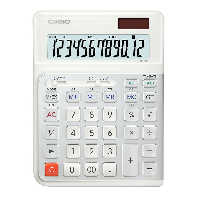 Casio-DE-12E-WE-calcolatrice-Desktop-Calcolatrice-di-base-Bianco