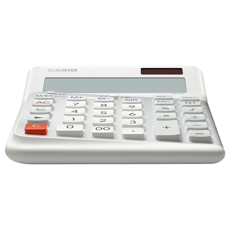 Casio-DE-12E-WE-calcolatrice-Desktop-Calcolatrice-di-base-Bianco