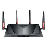 ASUS DSL-AC88U router wireless Gigabit Ethernet Dual-band (2.4 GHz-5 GHz) Nero, Rosso