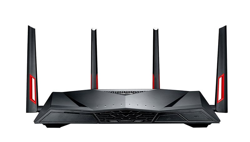 ASUS-DSL-AC88U-router-wireless-Gigabit-Ethernet-Dual-band--2.4-GHz-5-GHz--Nero-Rosso