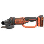 Black & Decker Black  Decker Black+Decker BCG720M1 Winkelschleifer (18V, 4.0 Ah, 125 mm Scheiben-ø, Sanftanlauf