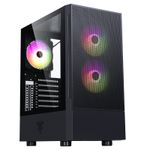 Itek Case Siisbe 3.0 - Gaming Middle Tower 3X12Cm Argb Fan Usb3 Side Panel Temp Glass With Hinge