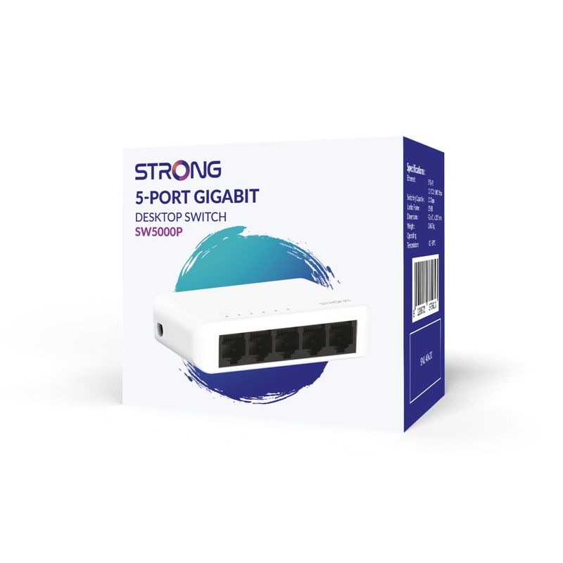 Strong-SW5000P-switch-di-rete-Gigabit-Ethernet--10-100-1000--Bianco