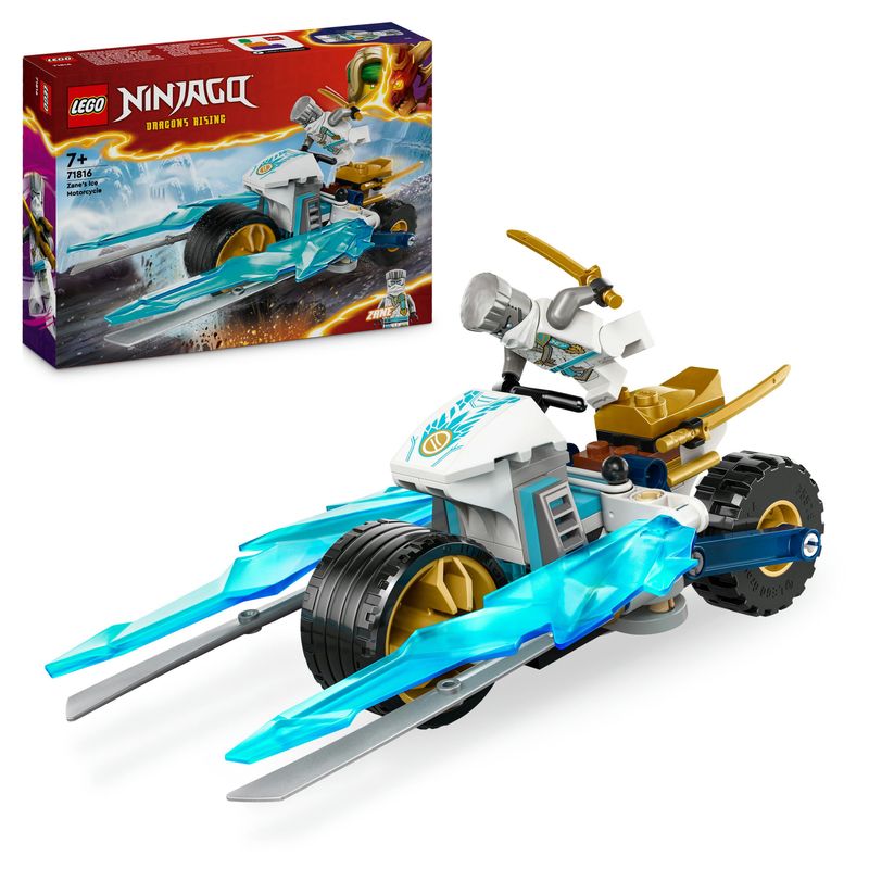 LEGO-NINJAGO-Moto-di-Ghiaccio-di-Zane-Veicolo-Giocattolo-con-Lame-Mobili-Gioco-d-Azione-per-Bambini-e-Bambine-7-Anni-con-1-Minifigure-Ninja-di-Eroe-Piccola-Idea-Regalo-di-Compleanno-71816