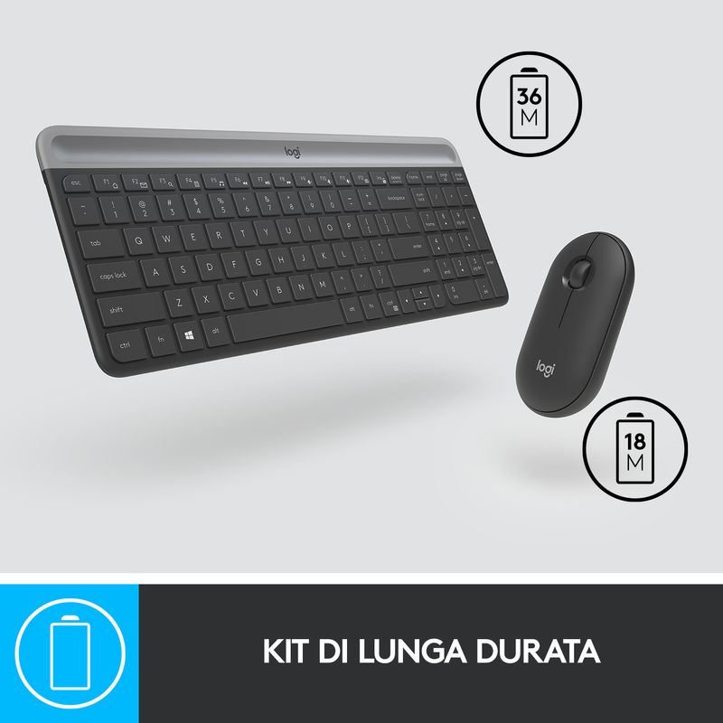 Logitech-MK470-tastiera-RF-Wireless-QWERTY-Italiano-Grafite