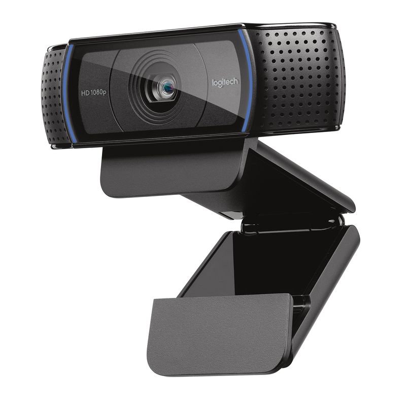 Logitech-C920-HD-Pro-Webcam-Videochiamata-Full-HD-1080p-30fps-Audio-Stereo--Chiaro--Correzione-Luce-HD-Funziona-con-Skype-Zoom-FaceTime