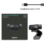 Logitech-C920-HD-Pro-Webcam-Videochiamata-Full-HD-1080p-30fps-Audio-Stereo--Chiaro--Correzione-Luce-HD-Funziona-con-Skype-Zoom-FaceTime