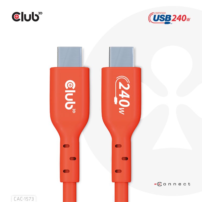 CLUB3D-CAC-1573-cavo-USB-2-m-USB4-Gen-2x2-USB-C-Rosso