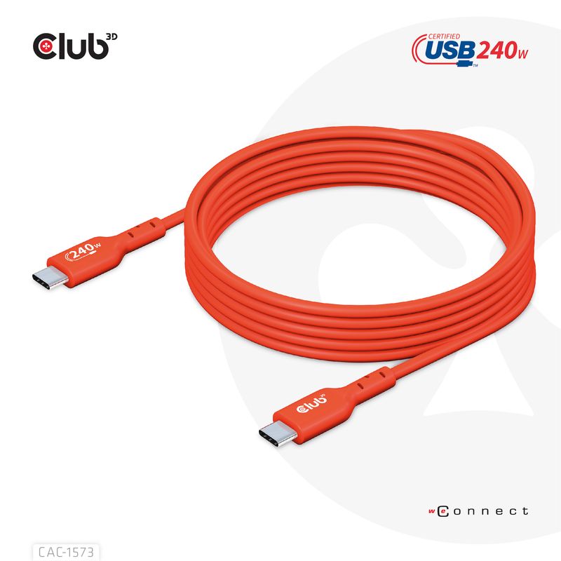 CLUB3D-CAC-1573-cavo-USB-2-m-USB4-Gen-2x2-USB-C-Rosso