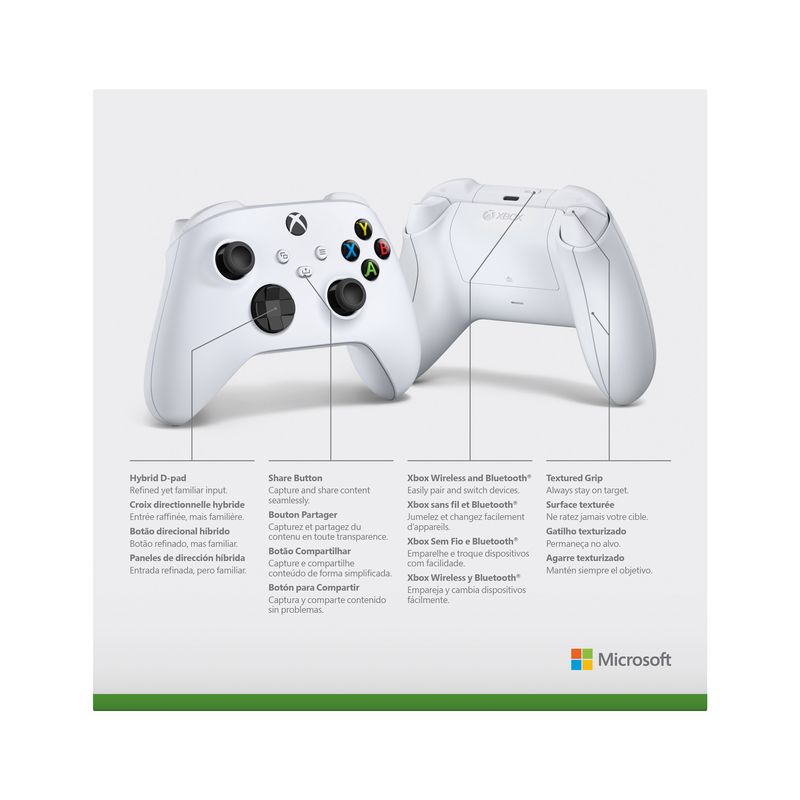 Microsoft-Xbox-Wireless-Controller-White-Bianco-Bluetooth-USB-Gamepad-Analogico-Digitale-Xbox-Series-S-Xbox-Series-X