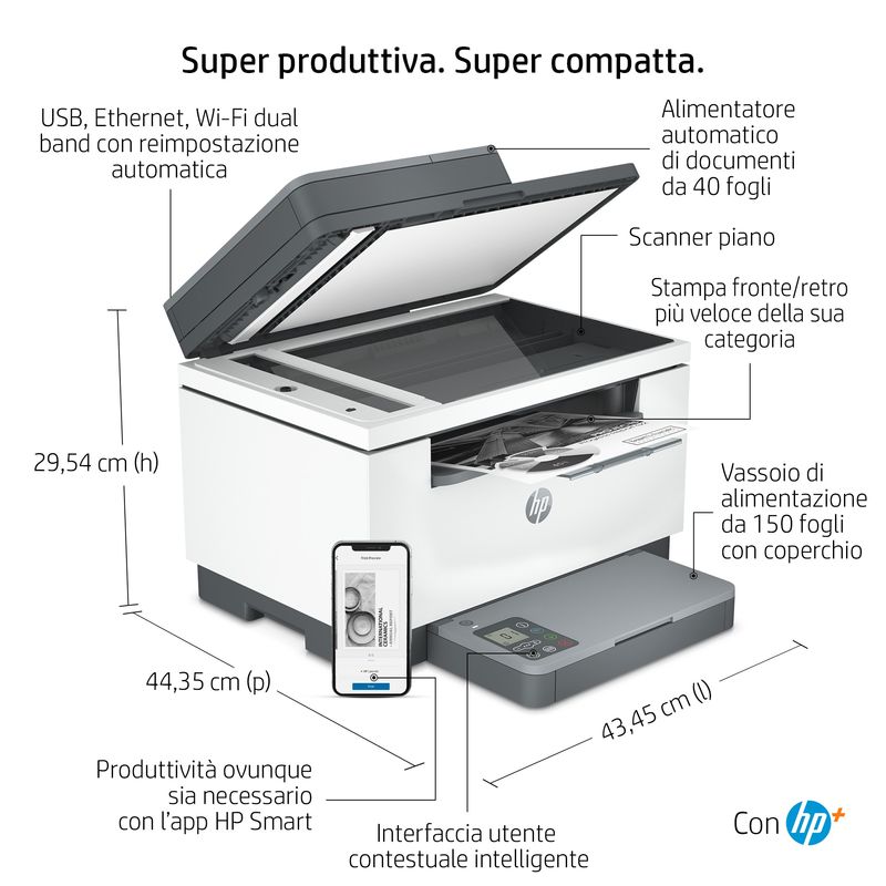 HP-LaserJet-Stampante-multifunzione-HP-M234sdwe-Bianco-e-nero-Stampante-per-Abitazioni-e-piccoli-uffici-Stampa