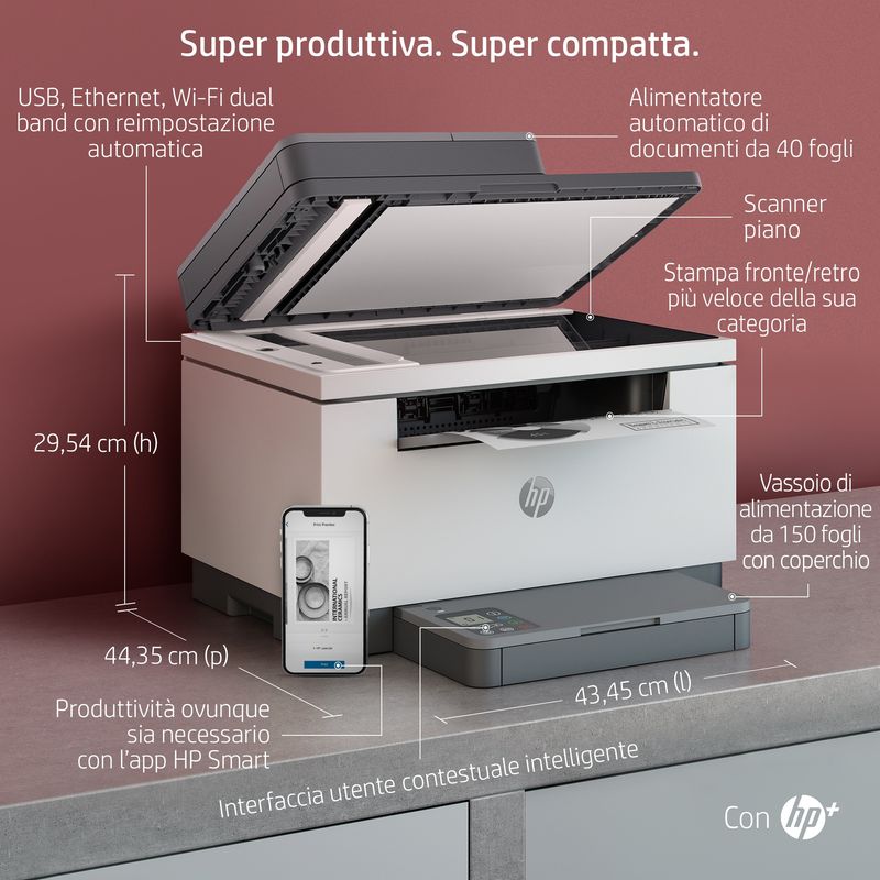 HP-LaserJet-Stampante-multifunzione-HP-M234sdwe-Bianco-e-nero-Stampante-per-Abitazioni-e-piccoli-uffici-Stampa