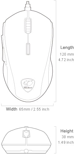 COUGAR-Gaming-Minos-X5-mouse-Mano-destra-USB-tipo-A-Ottico-12000-DPI