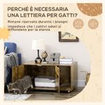 PawHut Mobile Porta Lettiera per Gatti in Stile Industriale con Tiragraffi, 91x52x49.5cm, Marrone