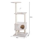 PawHut Albero Tiragraffi per Gatti 3 Livelli, Crema, 49x48x130cm