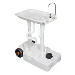 Carrello Lavabo Portatile Muvip - Capacità 30 Litri - Design a Montaggio Rapido - Include Portasciugamani - Colore Bianco