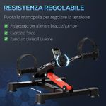 HOMCOM Mini Cyclette per Riabilitazione con Altezza e Resistenza Regolabile e Display LCD