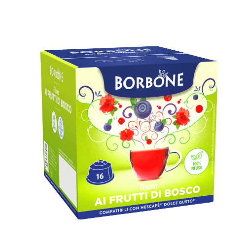 TISANA AI FRUTTI DI BOSCO CAFFÈ BORBONE - 16 CAPSULE COMPATIBILI DOLCE GUSTO da 3g