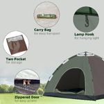 Outsunny Tenda da Campeggio Pop-Up per 4 Persone con Borsa da Trasporto, 210x210x135cm, Verde