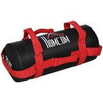 HOMCOM Sacca Bulgara da 20kg con 6 Cinghie per Allenamento Fitness in Casa, Ufficio e Palestra, Ø22x55 cm, Nero e Rosso