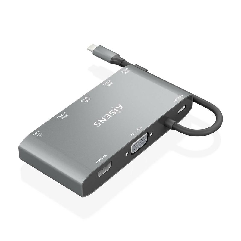 AISENS-ASUC-8P010-GR-replicatore-di-porte-e-docking-station-per-laptop-Cablato-USB-3.2-Gen-1--3.1-Gen-1--Type-C-Grigio