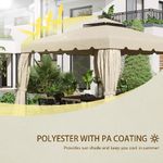 Outsunny Tettuccio di Ricambio per Gazebo da Giardino 3x3m con Tetto a 2 Livelli in Poliestere Beige