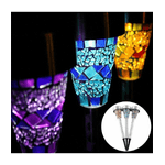 Trade Shop Traesio-3 Pezzi Lampade Luce Ricarica Solare Giardino Esterni Mosaico Colorato -