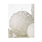 Trade Shop Traesio-candela Sferica Sfera Bianca Con Roselline Rose Lumino Decorazione Casa -