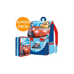 Trade Shop Traesio-kit Scuola School Pack Zaino Estensibile + Astuccio 3 Zip Disney Cars -