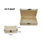 Trade Shop Traesio-set 4 Scatole Box Astuccio In Legno Decoupage Portagioie Cofanetto 53372a -