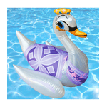 Trade Shop Traesio-cigno Gonfiabile Galleggiante Cavalcabile Con Maniglie Piscina Mare 95 X 66cm -