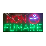 Trade Shop Traesio-insegna Luminosa A Led Con Scritta Non Fumare Con Divieto Vietato Fumare 48x25cm -