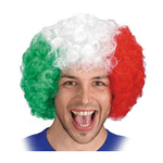 Trade Shop Traesio-parrucca Italia Riccia Bandiera Italiana Tricolore Tifo Festa Mondiali Europei -