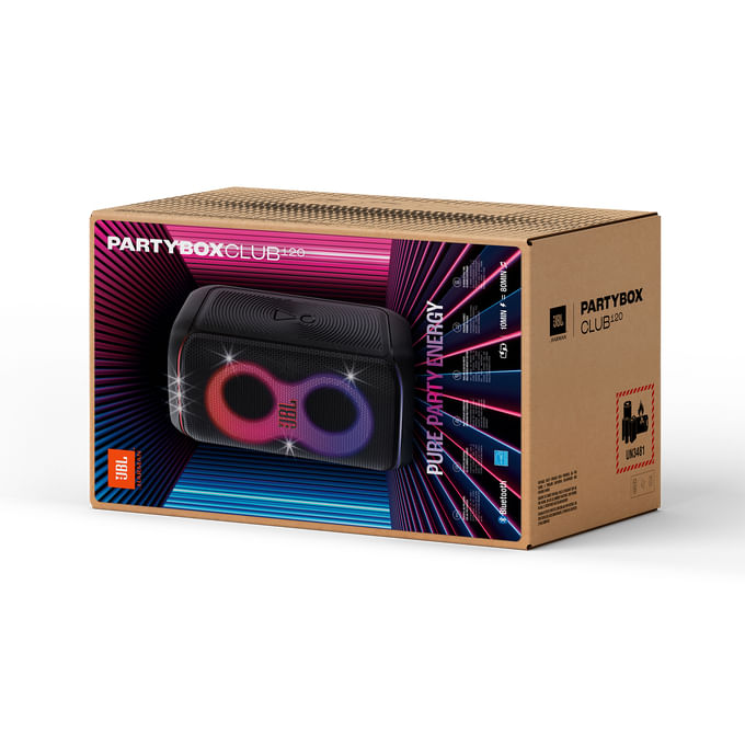 JBL-Partybox-Club-120-Party-Speaker-Portatile-Ergonomic-Folding-Handle-Pro-Sound-Light-Show-12-Ore-di-Batteria-IPX4-Nero