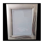 Trade Shop Traesio-cornice Portafoto Porta Foto Fotografia 15x20cm Silver Foglie Effetto Satinato -