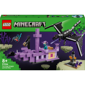 LEGO Minecraft L'Enderdrago e la Nave dell'End Giocattolo del Bioma con Drago Personaggi Mob e Accessori Giochi