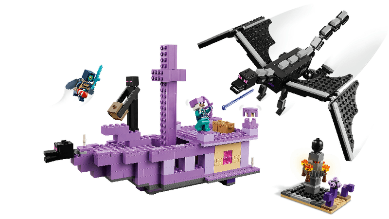 LEGO-Minecraft-L-Enderdrago-e-la-Nave-dell-End-Giocattolo-del-Bioma-con-Drago-Personaggi-Mob-e-Accessori-Giochi-d-Avventura-per-Bambini-e-Bambine-da-8-Anni-Idea-Regalo-Fan-del-Videogioco-21264