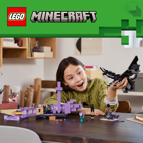 LEGO-Minecraft-L-Enderdrago-e-la-Nave-dell-End-Giocattolo-del-Bioma-con-Drago-Personaggi-Mob-e-Accessori-Giochi-d-Avventura-per-Bambini-e-Bambine-da-8-Anni-Idea-Regalo-Fan-del-Videogioco-21264