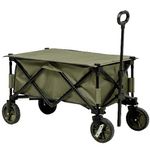 Outsunny Carrello da Giardino 125L Pieghevole con Maniglia e 5 Sacche, 108x55x93 cm, Verde