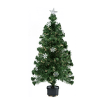 Trade Shop Traesio-albero Di Natale Fibra Ottica Snow 90cm 100 Punte 12 Fiocchi Di Neve Verde -