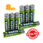 Varta ®-8 Pile Varta Mini Stilo Batterie Ministilo Aaa Ricaricabile Ricaricabili 800mah -