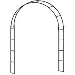 Outsunny Archetto da Giardino per Piante Rampicanti e Decorazioni, Metallo Nero, 157x40x223cm