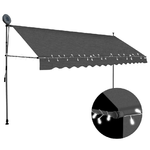 vidaXL Tenda da Sole Retrattile Manuale con LED 350 cm Antracite