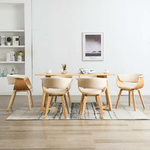 vidaXL Sedie da Pranzo 6 pz Crema in Legno Piegato e Similpelle