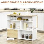 HOMCOM Tavolo da Bar Moderno in MDF per 2 Persone con 4 Ripiani Aperti e Armadietto, 116x79.5x91 cm