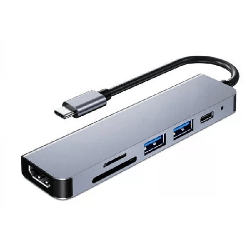 HUB-3GO-USB-3.0---TYPE-C---USB-A---CR---HDMI-4K---Colore-Argento