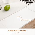 HOMCOM Tavolo Pieghevole da Pranzo max 6 Persone per Spazi Limitati, in Truciolato e Acciaio, 180x85x75 cm, Bianco